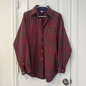 Tommy Hilfiger Men's Classic Plaid Button Up Shirt Size M